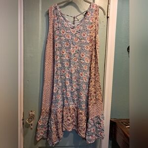 Floral Patchwork Midi Dress